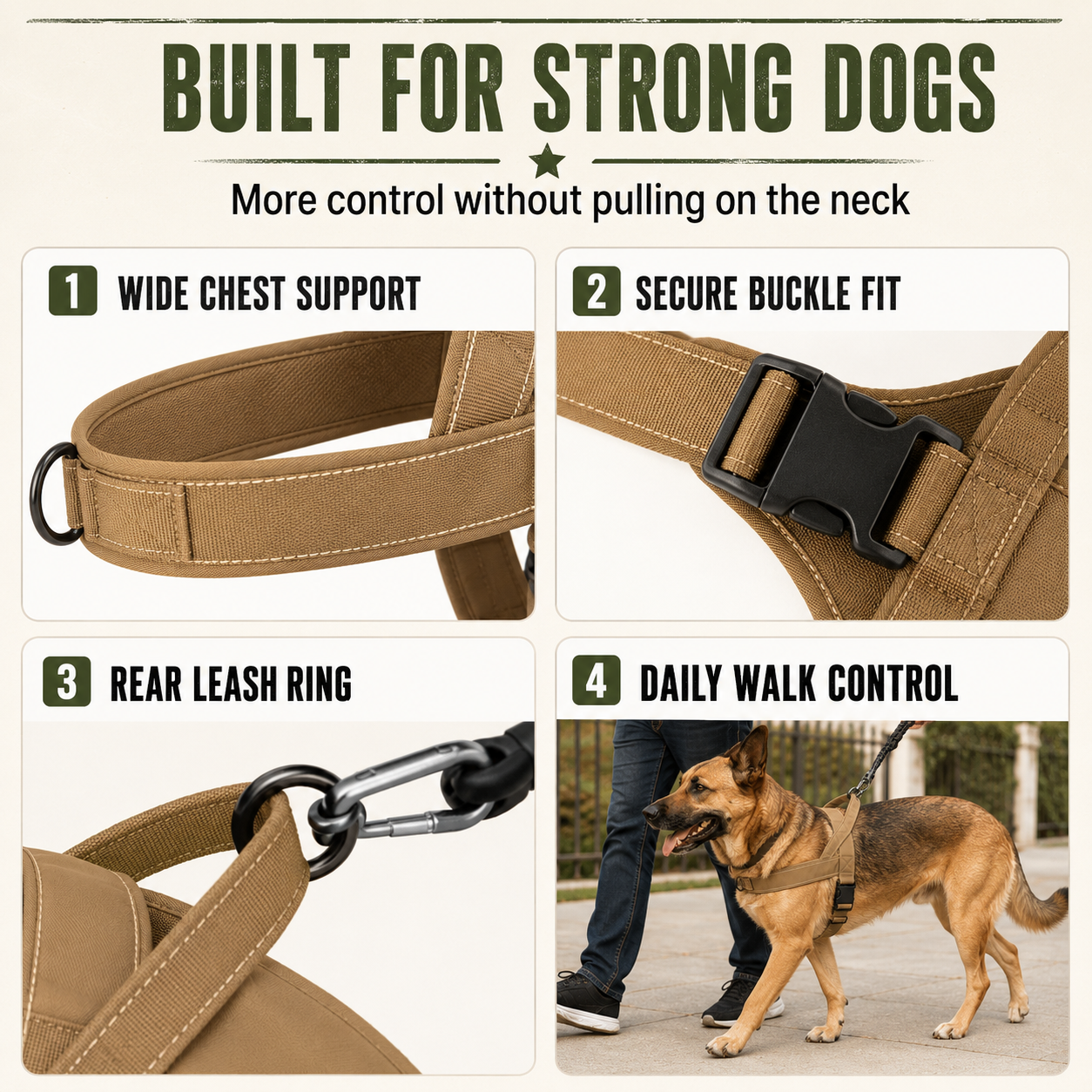 PupViva Tactical No-Pull Harness