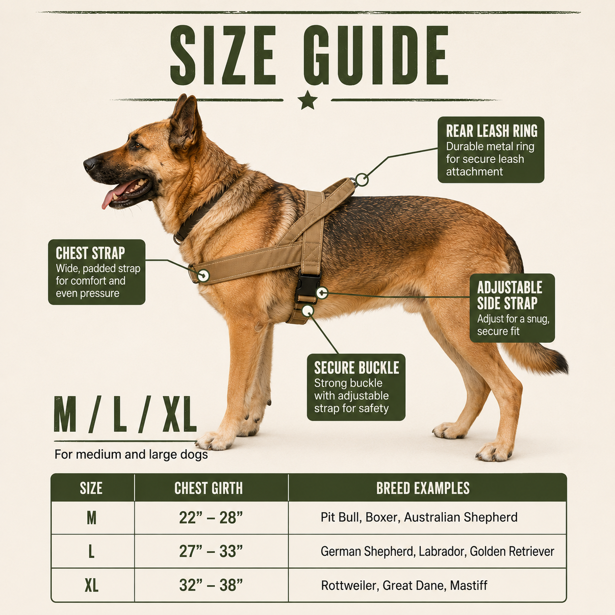 PupViva Tactical No-Pull Harness